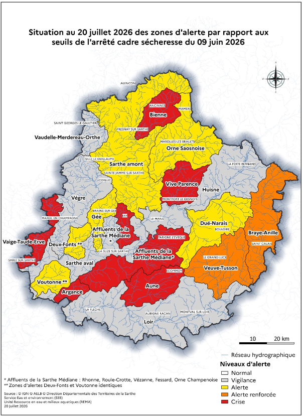 Carte sécheresse 2026
